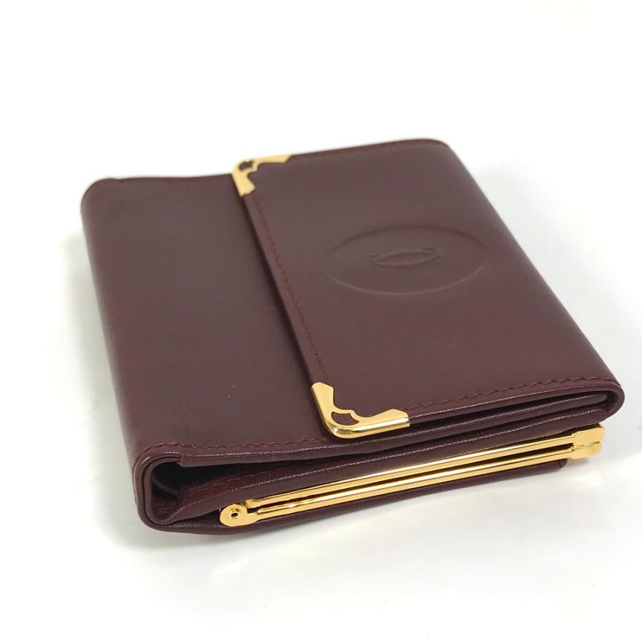 新品同様 CARTIER カルティエ がま口 マストライン 2つ折り財布 ボルドー系 レディース【中古】 | Cartier | 02