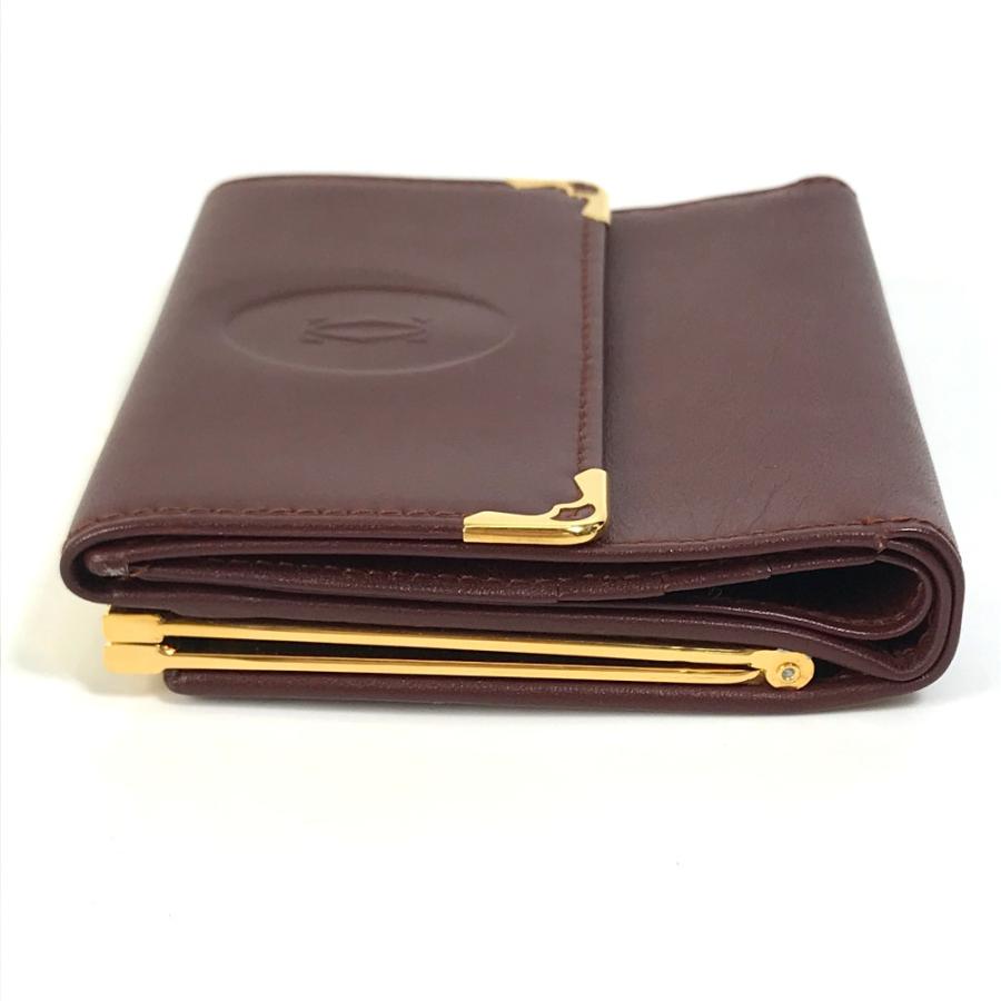新品同様 CARTIER カルティエ がま口 マストライン 2つ折り財布 ボルドー系 レディース【中古】 | Cartier | 04