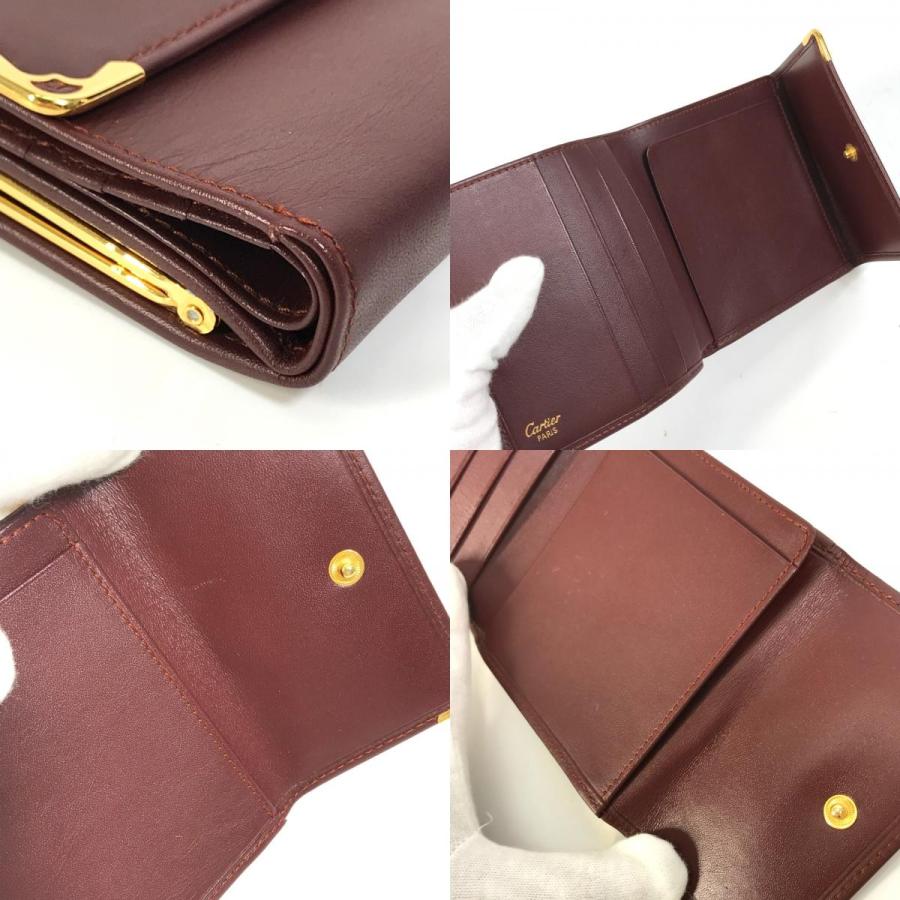 新品同様 CARTIER カルティエ がま口 マストライン 2つ折り財布 ボルドー系 レディース【中古】 | Cartier | 08