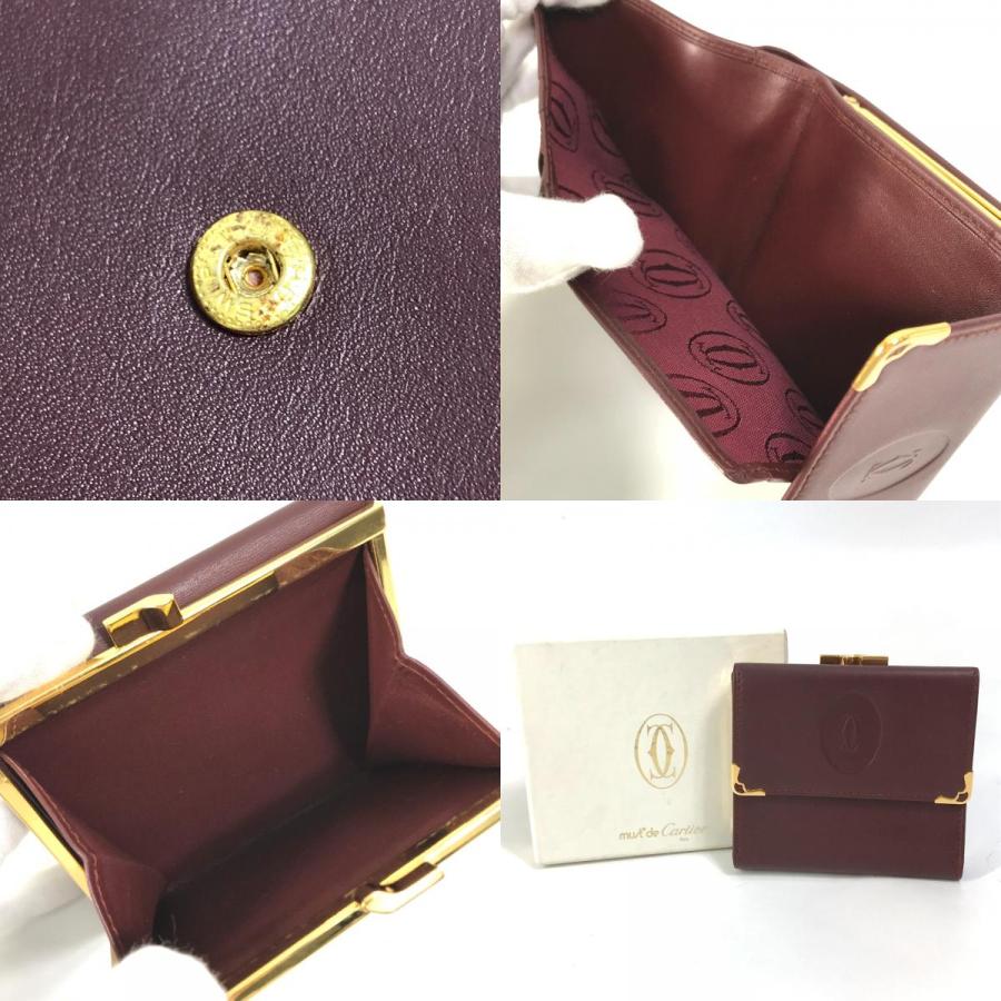 新品同様 CARTIER カルティエ がま口 マストライン 2つ折り財布 ボルドー系 レディース【中古】 | Cartier | 09