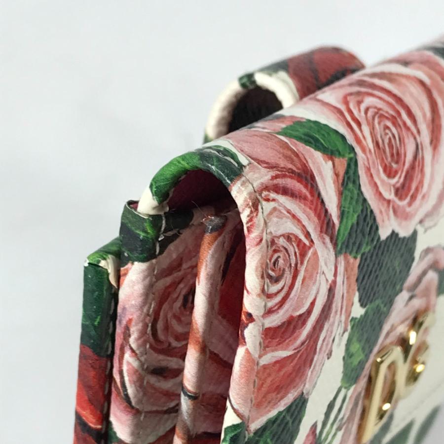 未使用 DOLCE&GABBANA ドルチェアンドガッバーナ DGロゴ コンパクトウォレット 花柄 フラワー 2つ折り財布 ホワイト×ピンク系【中古】 |  | 04