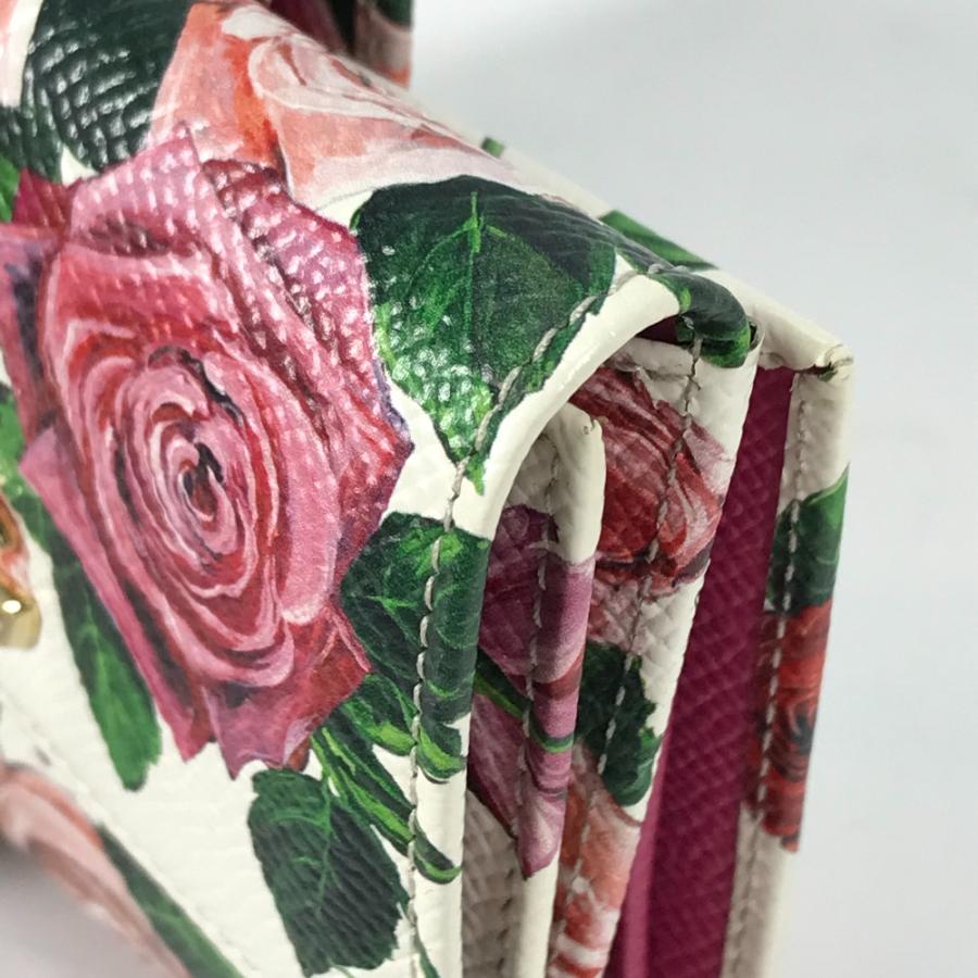 未使用 DOLCE&GABBANA ドルチェアンドガッバーナ DGロゴ コンパクトウォレット 花柄 フラワー 2つ折り財布 ホワイト×ピンク系【中古】 |  | 05