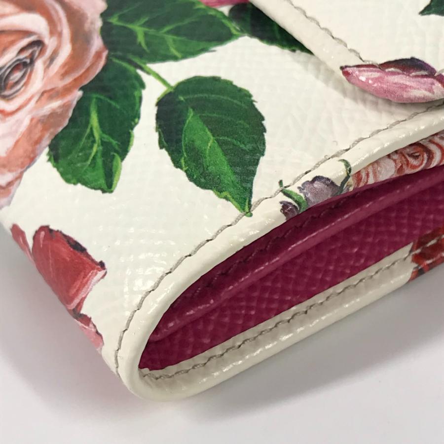未使用 DOLCE&GABBANA ドルチェアンドガッバーナ DGロゴ コンパクトウォレット 花柄 フラワー 2つ折り財布 ホワイト×ピンク系【中古】 |  | 07