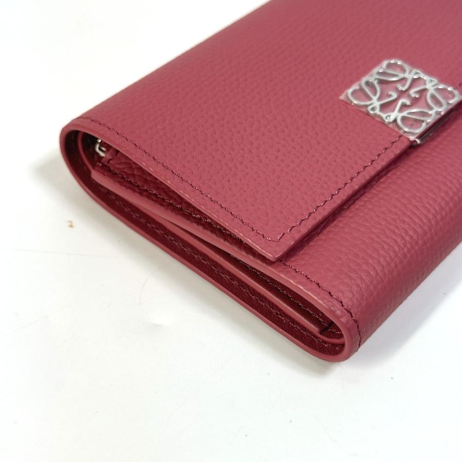 未使用 LOEWE ロエベ トライフォールド ウォレット コンパクト アナグラム 3つ折り財布 ピンク系 レディース【中古】 | LOEWE | 02