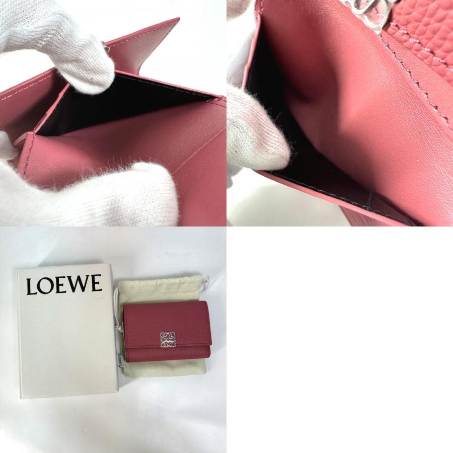 未使用 LOEWE ロエベ トライフォールド ウォレット コンパクト アナグラム 3つ折り財布 ピンク系 レディース【中古】 | LOEWE | 09