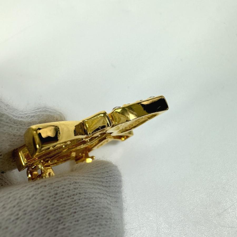 YVES SAINT LAURENT イヴ・サンローラン ラインストーン YSL ブローチ ゴールド レディース【中古】 | Yves Saint Laurent | 04