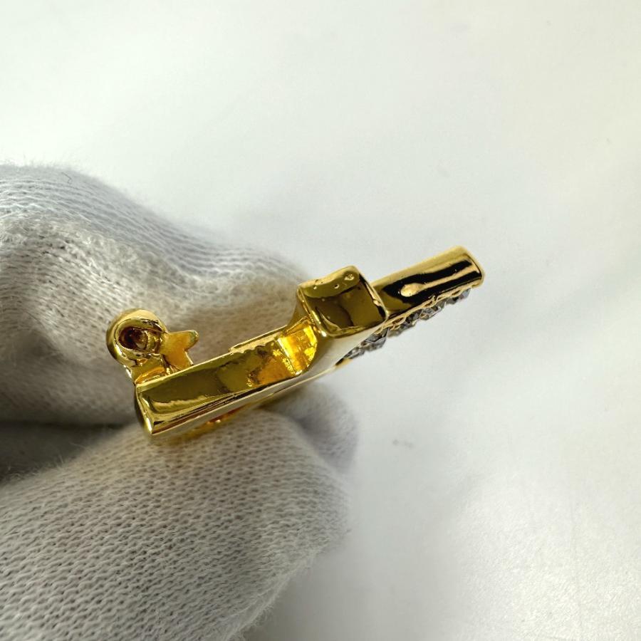 YVES SAINT LAURENT イヴ・サンローラン ラインストーン YSL ブローチ ゴールド レディース【中古】 | Yves Saint Laurent | 05