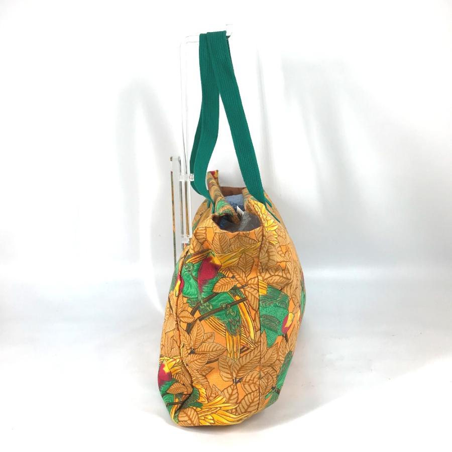 【美品】HERMES エルメス　ショルダーバッグ　コットン　鳥柄　ヴィンテージ HERMES エルメス バードモチーフ 鳥柄 ショルダーバッグ 肩掛け ラージ