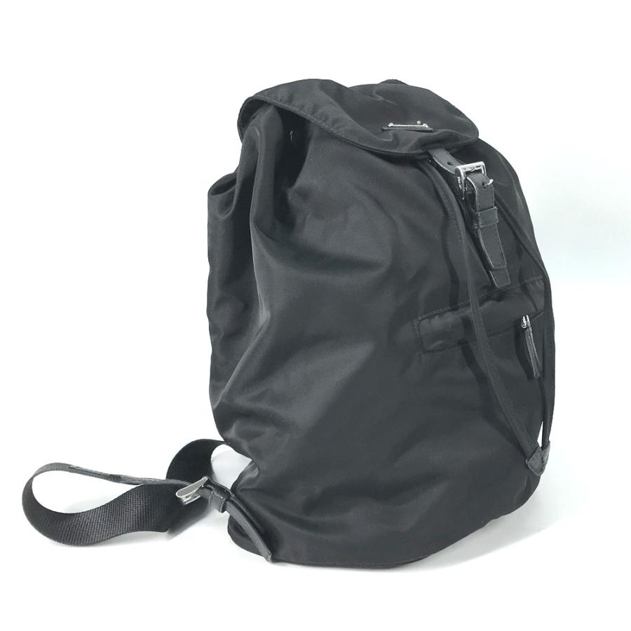 PRADA プラダ 1BZ032 トライアングルロゴ 三角ロゴ プレート バックパック カバン ロゴプレート リュックサック ブラック【中古】 | PRADA | 02