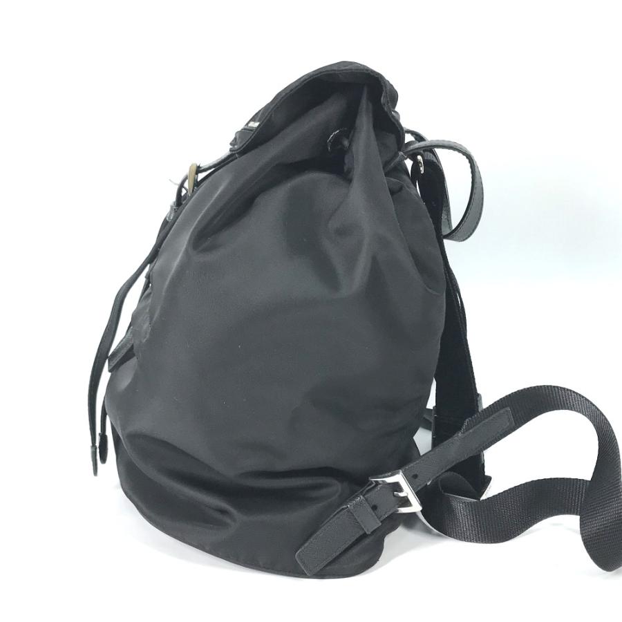 PRADA プラダ 1BZ032 トライアングルロゴ 三角ロゴ プレート バックパック カバン ロゴプレート リュックサック ブラック【中古】 | PRADA | 03