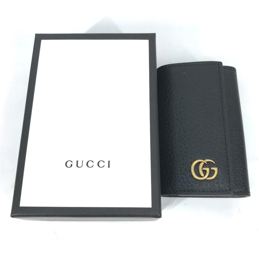 美品 GUCCI グッチ 435305 6連 鍵 GGマーモント キーケース ブラック レディース【中古】 | GUCCI | 01