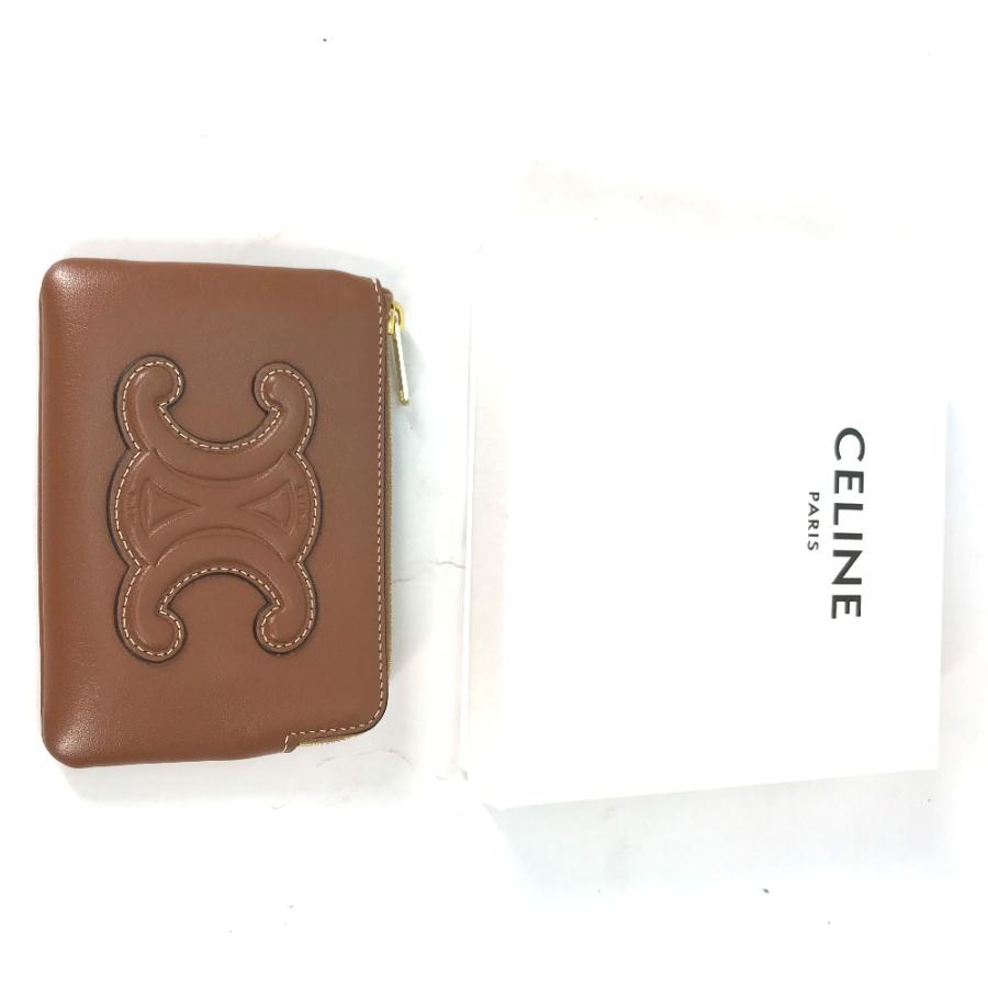 美品 CELINE セリーヌ キーリング付き コインケース 小銭入れ 財布 名刺入れ トリオンフ キュイル カードケース タン ブラウン【中古】 | CELINE | 03