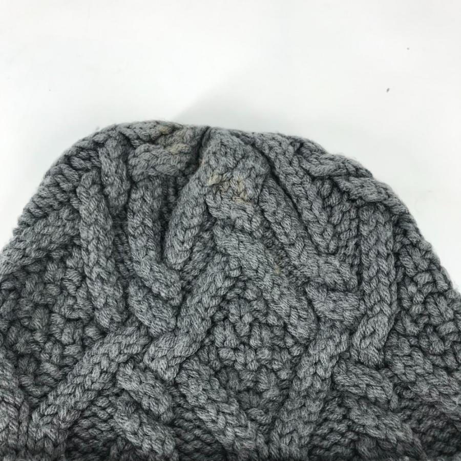 MONCLER モンクレール ワッペン ビーニー 帽子 ニットキャップ ロゴ ニット帽 グレー レディース【中古】 | MONCLER | 01