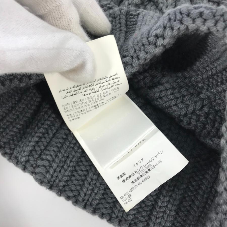 MONCLER モンクレール ワッペン ビーニー 帽子 ニットキャップ ロゴ ニット帽 グレー レディース【中古】 | MONCLER | 08