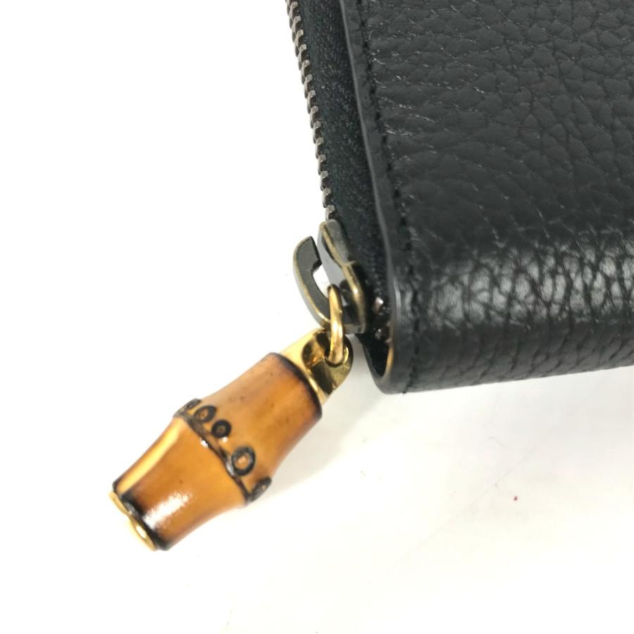 美品 GUCCI グッチ 739499 ラウンドファスナー ロングウォレット GGマーモント バンブー 長財布 ネイビー レディース【中古】 | GUCCI | 03