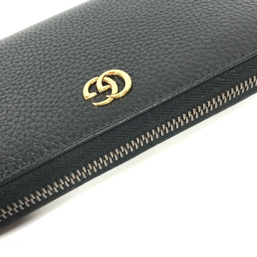 美品 GUCCI グッチ 739499 ラウンドファスナー ロングウォレット GGマーモント バンブー 長財布 ネイビー レディース【中古】 | GUCCI | 05