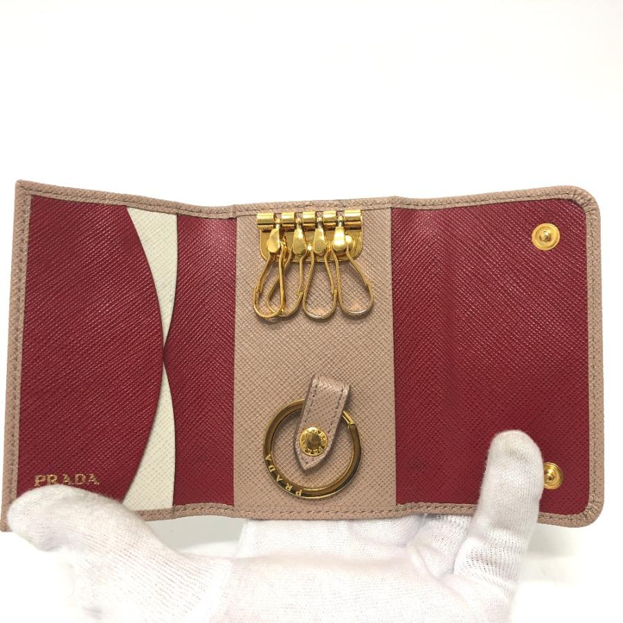 PRADA プラダ 1PG004 4連 キーリング ロゴ キーケース ピンク レディース【中古】 | PRADA | 06