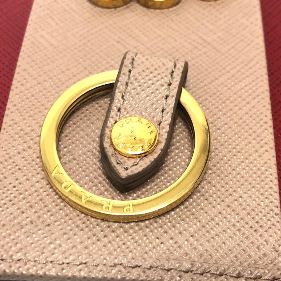 PRADA プラダ 1PG004 4連 キーリング ロゴ キーケース ピンク レディース【中古】 | PRADA | 07