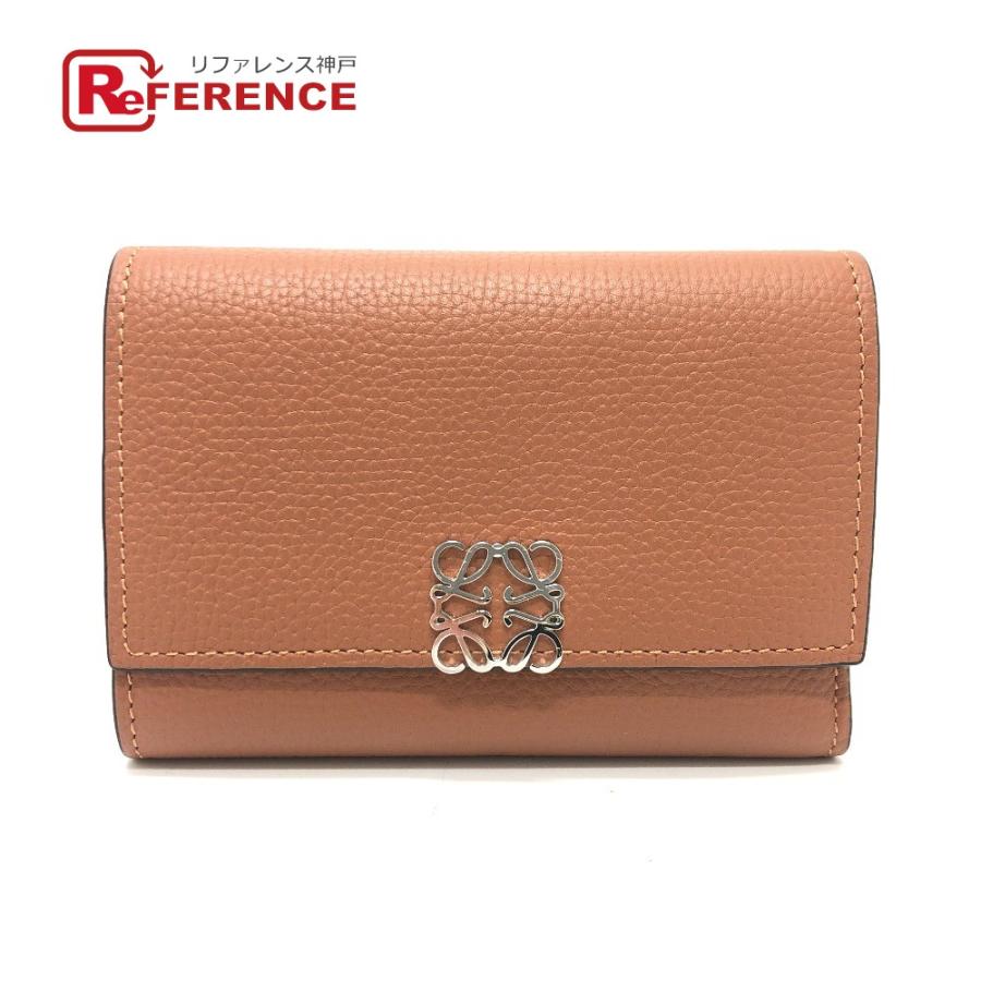 LOEWE ロエベ バーティカル ウォレット スモール コンパクト アナグラム 3つ折り財布 ブラウン レディース【中古】 | LOEWE
