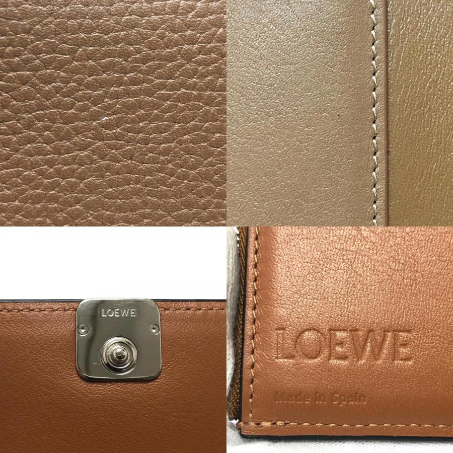 LOEWE ロエベ バーティカル ウォレット スモール コンパクト アナグラム 3つ折り財布 ブラウン レディース【中古】 | LOEWE | 08