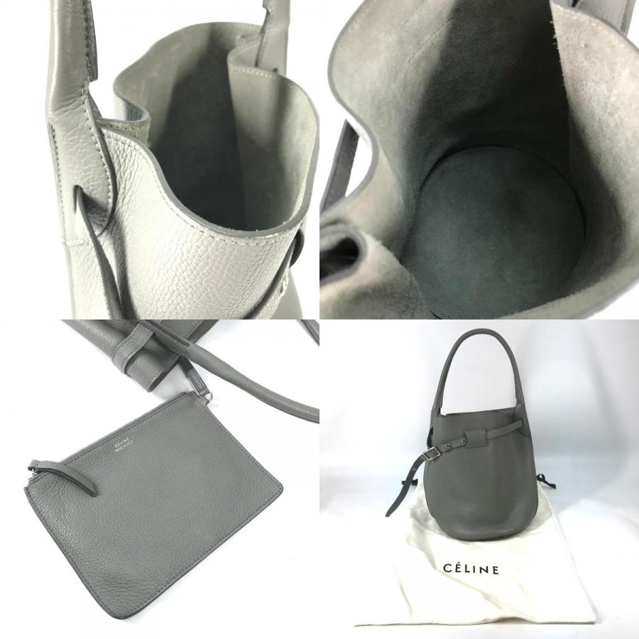 CELINE セリーヌ 187243 ビッグバッグ バケット カバン バケツ型 肩掛け ハンドバッグ グレー レディース【中古】 | CELINE | 09