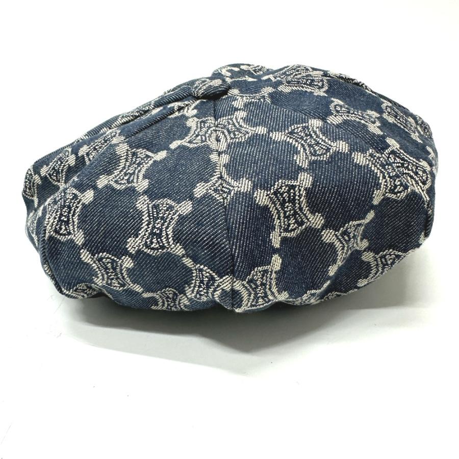 CELINE セリーヌ 帽子 デニム マカダム キャスケット ブルー レディース【中古】 | CELINE | 02