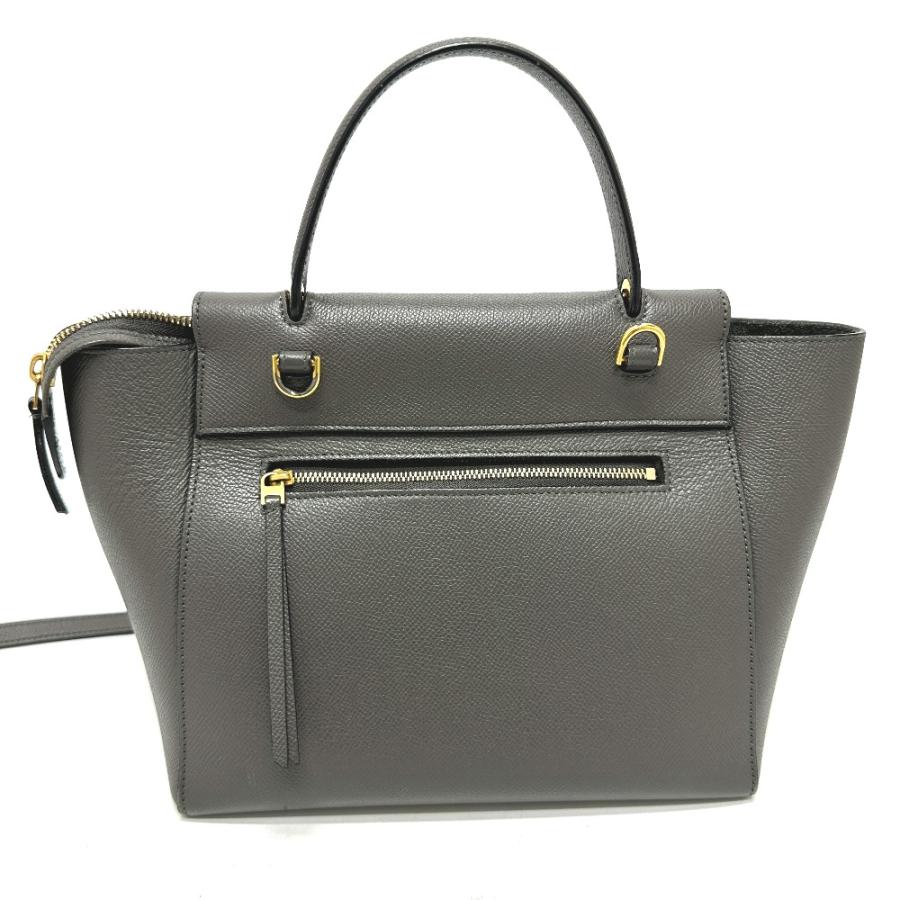 CELINE セリーヌ 189153  ベルトバッグ マイクロ 2WAY ショルダーバッグ カバン ロゴ ハンドバッグ グレー レディース【中古】 | CELINE | 01
