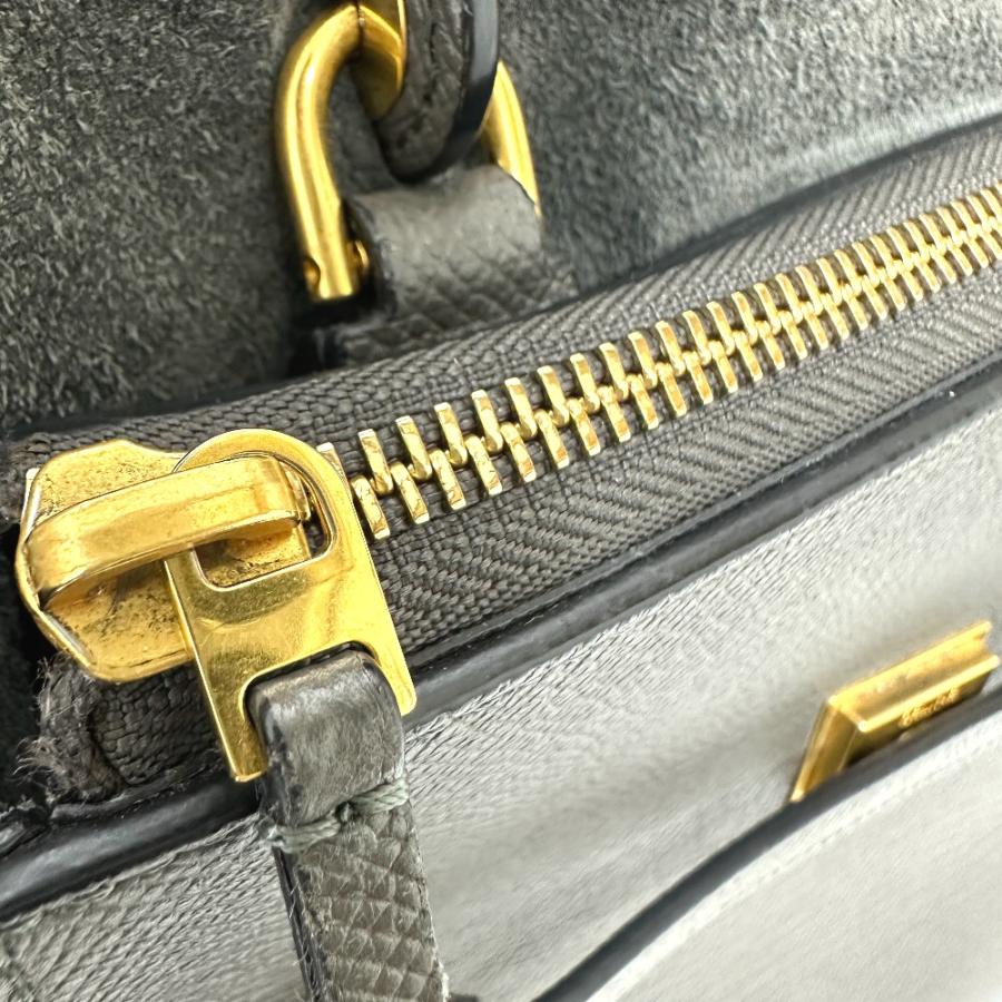 CELINE セリーヌ 189153  ベルトバッグ マイクロ 2WAY ショルダーバッグ カバン ロゴ ハンドバッグ グレー レディース【中古】 | CELINE | 07