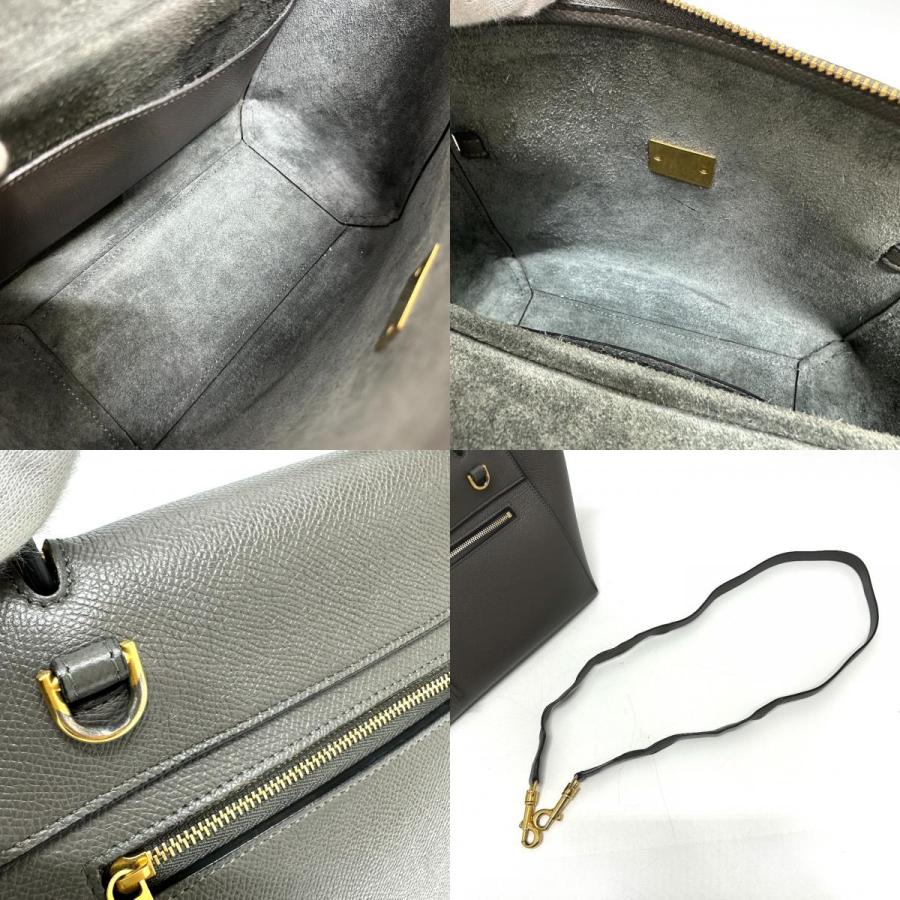 CELINE セリーヌ 189153  ベルトバッグ マイクロ 2WAY ショルダーバッグ カバン ロゴ ハンドバッグ グレー レディース【中古】 | CELINE | 08