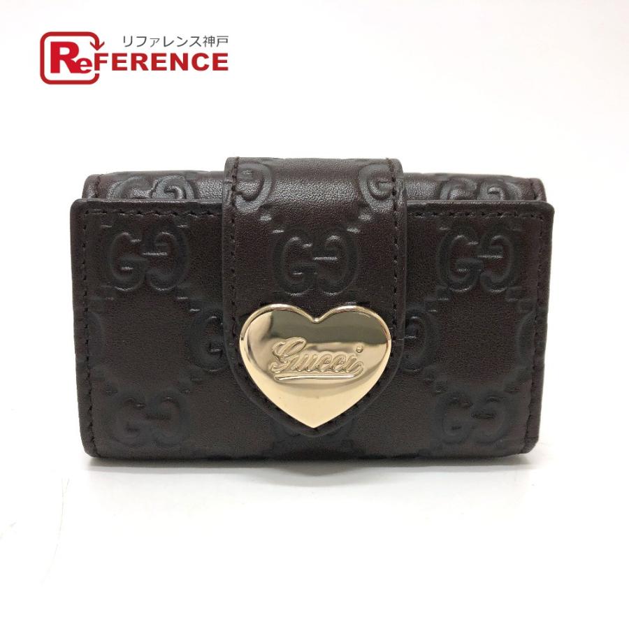 GUCCI グッチ 203551 ハートプレート 6連 GG  キーケース ブラウン レディース【中古】 | GUCCI