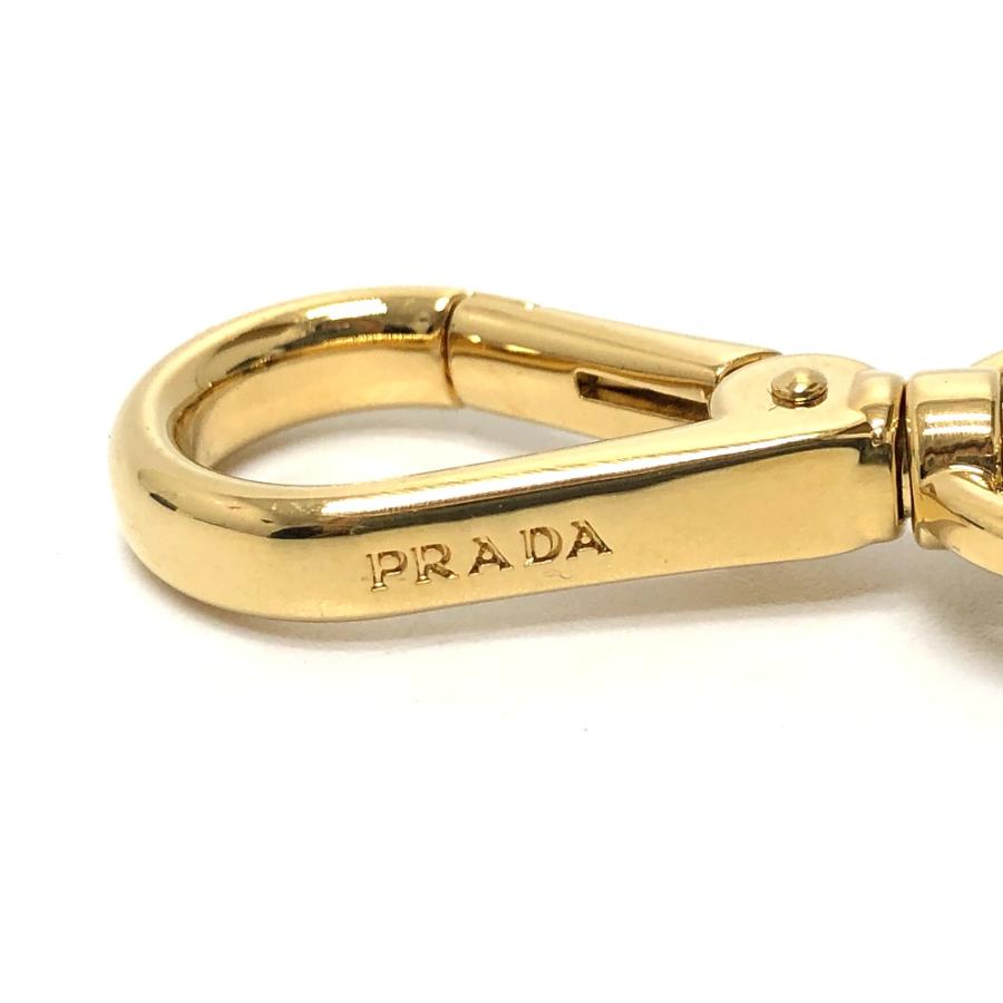 PRADA プラダ 1PP128 053 三角ロゴ プレート トライアングルロゴ キーリング ブラック .レディース【中古】 | PRADA | 07