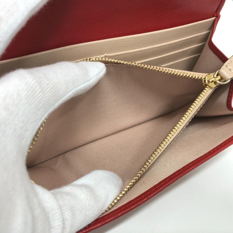 美品 Salvatore Ferragamo サルヴァトーレフェラガモ 二つ折り財布 財布 ガンチーニ 長財布 レッド レディース【中古】 |  | 07