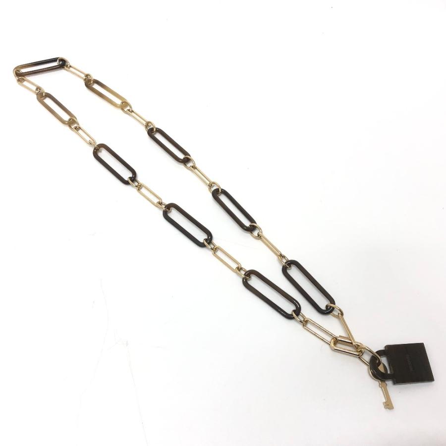 美品 HERMES エルメス アミュレット パドロックGM アクセサリー ネックレス ブラウン レディース【中古】 | HERMES | 02