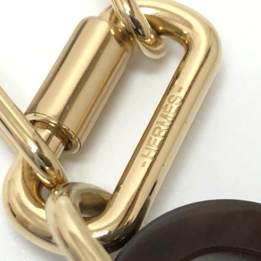 美品 HERMES エルメス アミュレット パドロックGM アクセサリー ネックレス ブラウン レディース【中古】 | HERMES | 07