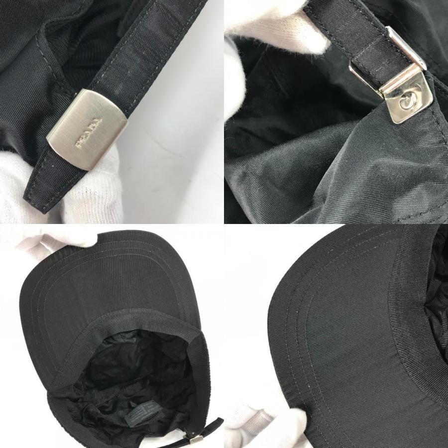 PRADA プラダ 帽子 キャップ帽 ベースボール ロゴ キャップ ブラック レディース【中古】 | PRADA | 08