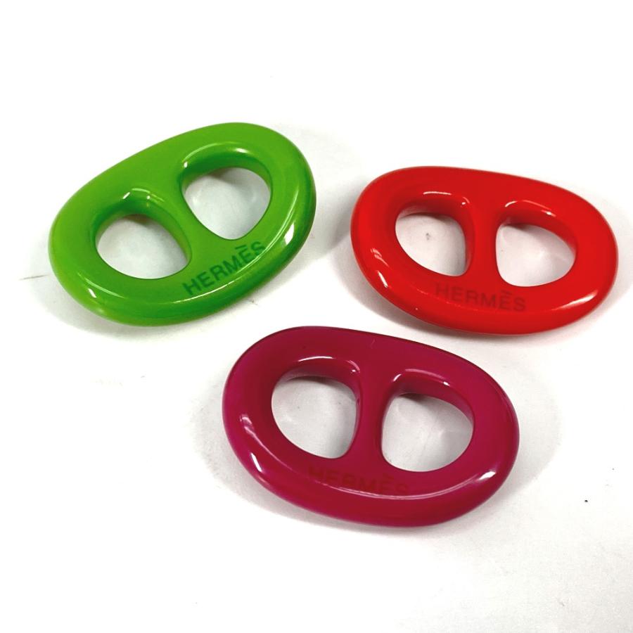 新品同様 HERMES エルメス トリボー 3点セット シェーヌダンクル スカーフリング レッドxパープル×グリーン ユニセックス【中古】 | HERMES | 01