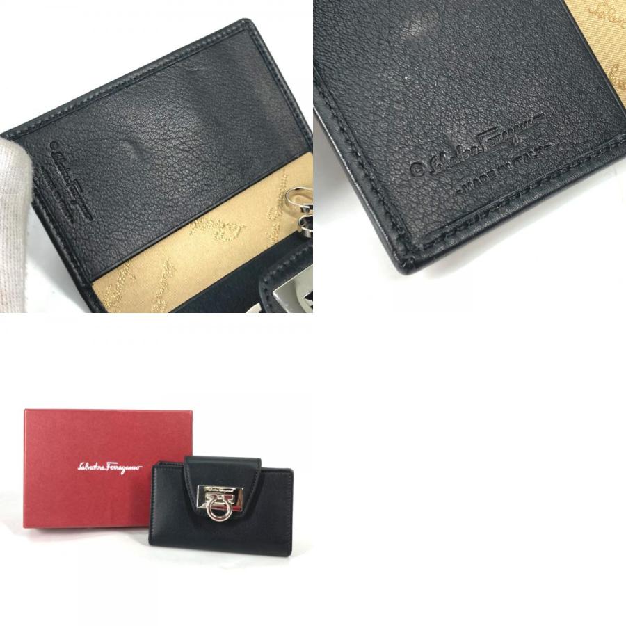 美品 Salvatore Ferragamo サルヴァトーレフェラガモ 6連 鍵 ガンチーニ キーケース ブラック レディース【中古】 |  | 09