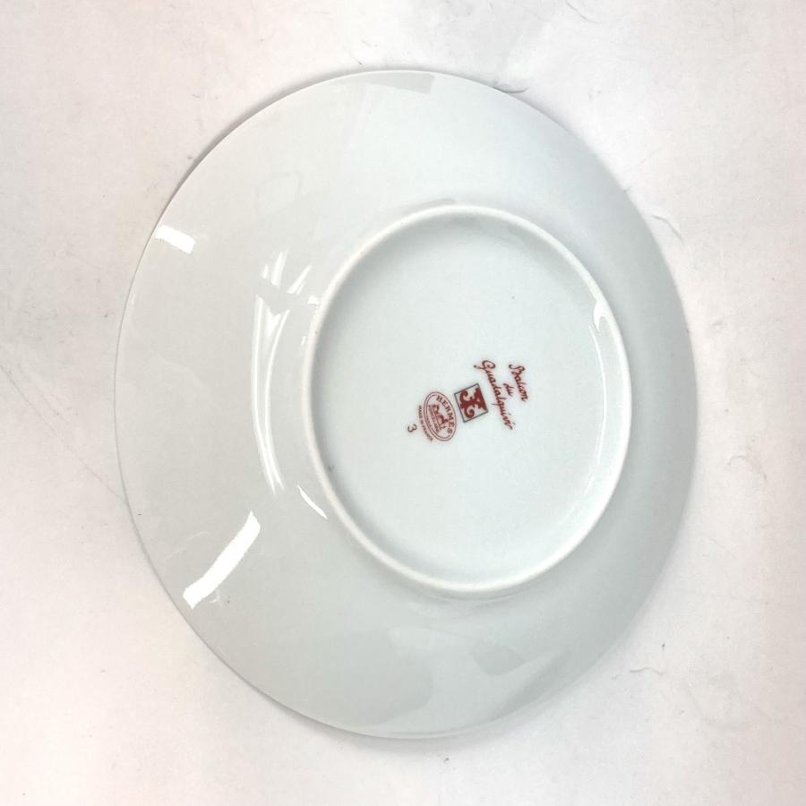 未使用 HERMES エルメス ガダルキヴィール No3 パンプレート  ディッシュプレート 17cm 皿 お皿 レッド×ホワイト ユニセックス【中古】 | HERMES | 01