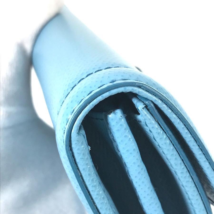 新品同様 Salvatore Ferragamo サルヴァトーレフェラガモ 22D154 ヴァラ リボン  ロングウォレット パスケース 長財布 ブルー【中古】 |  | 07