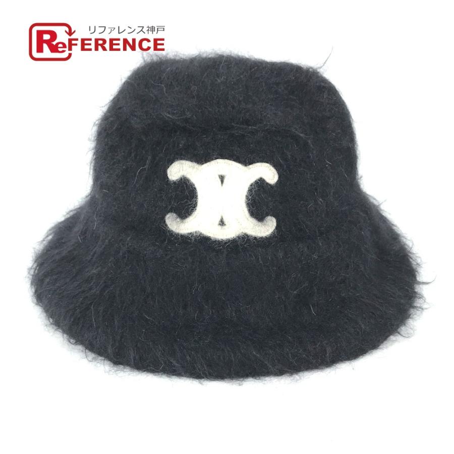 CELINE セリーヌ 2A58Y270R トリオンフ  ハット帽 帽子 バケットハット ボブハット ファー ハット ブラック レディース【中古】 | CELINE