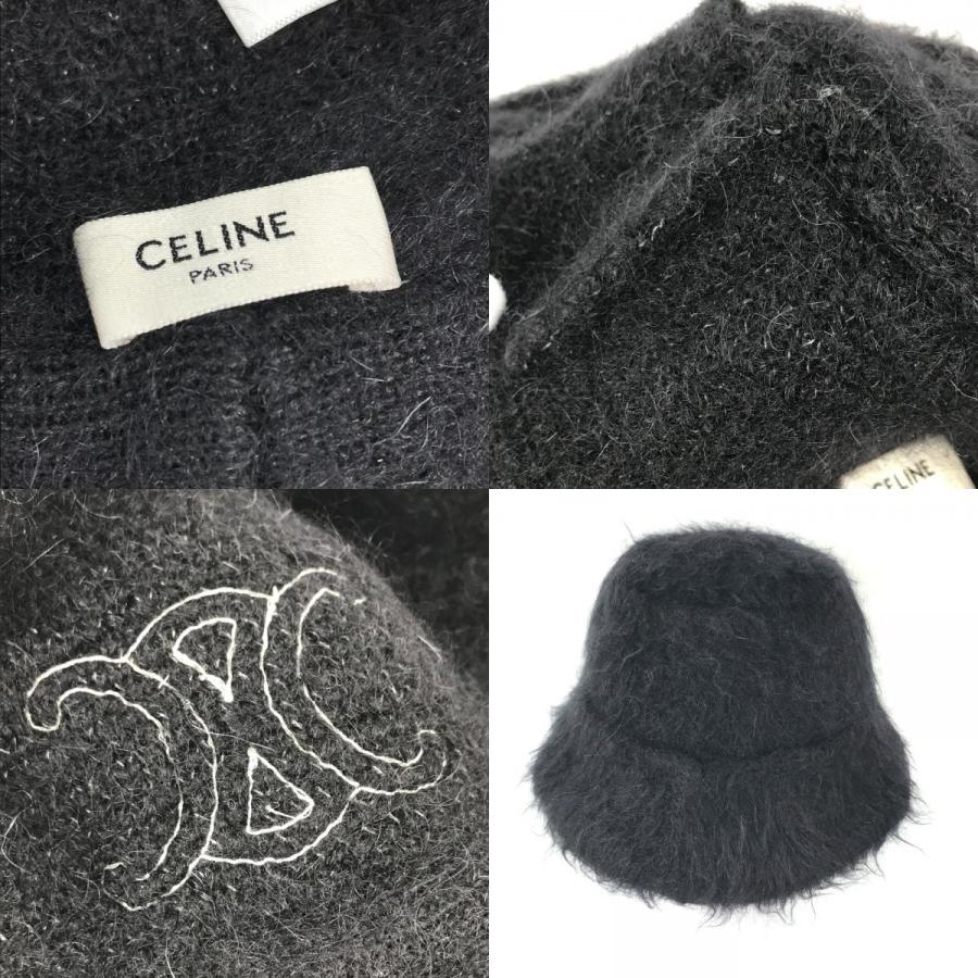 CELINE セリーヌ 2A58Y270R トリオンフ  ハット帽 帽子 バケットハット ボブハット ファー ハット ブラック レディース【中古】 | CELINE | 08