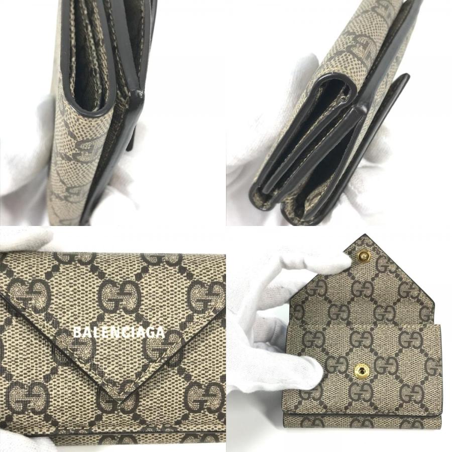 美品 GUCCI グッチ 681704 ペーパー ミニ ウォレット ザ ハッカー プロジェクト BALENCIAGA バレンシアガ コラボ 3つ折り財布【中古】 | GUCCI | 08