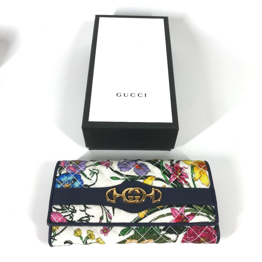 新品同様 GUCCI グッチ 536352 コンチネンタル ウォレット 二つ折り フローラ 花柄 フラワー GG 長財布 マルチカラー レディース【中古】 | GUCCI | 03