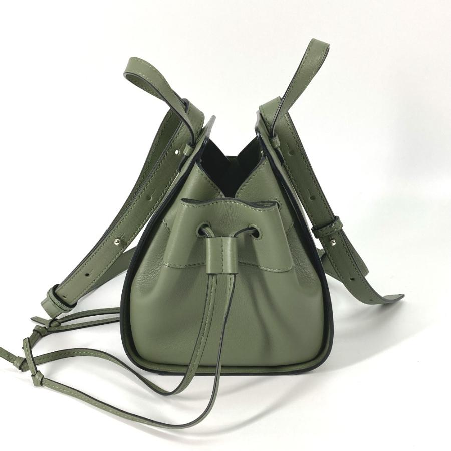新品同様 LOEWE ロエベ ハンモック ドローストリングバッグ ミニ ハンドバッグ 肩掛け 斜め掛け ショルダーバッグ カーキ【中古】 | LOEWE | 03