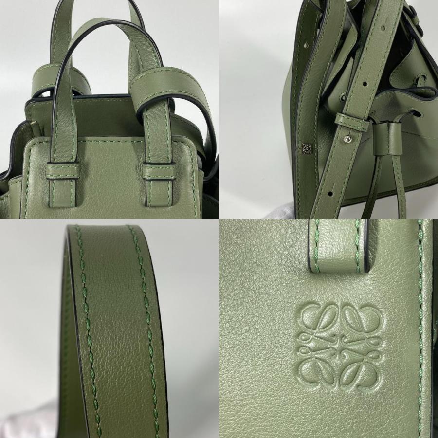 新品同様 LOEWE ロエベ ハンモック ドローストリングバッグ ミニ ハンドバッグ 肩掛け 斜め掛け ショルダーバッグ カーキ【中古】 | LOEWE | 08