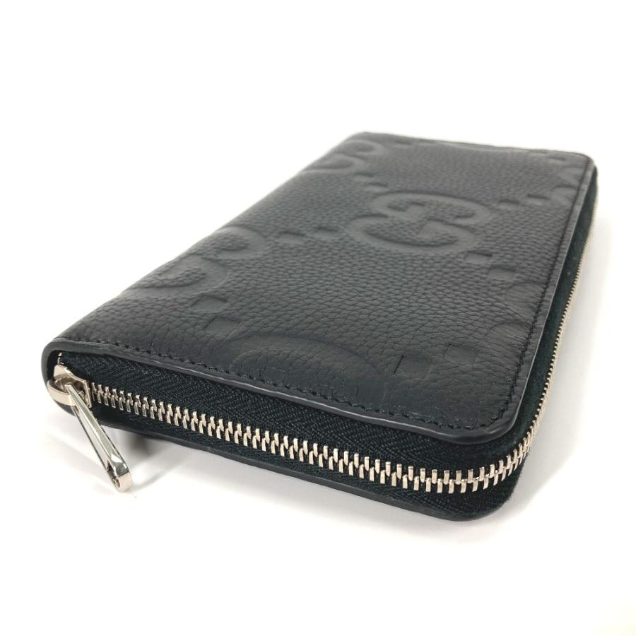美品 GUCCI グッチ 739482 ジップウォレット ラウンドファスナー ジャンボ GG  長財布 ブラック メンズ【中古】 | GUCCI | 04