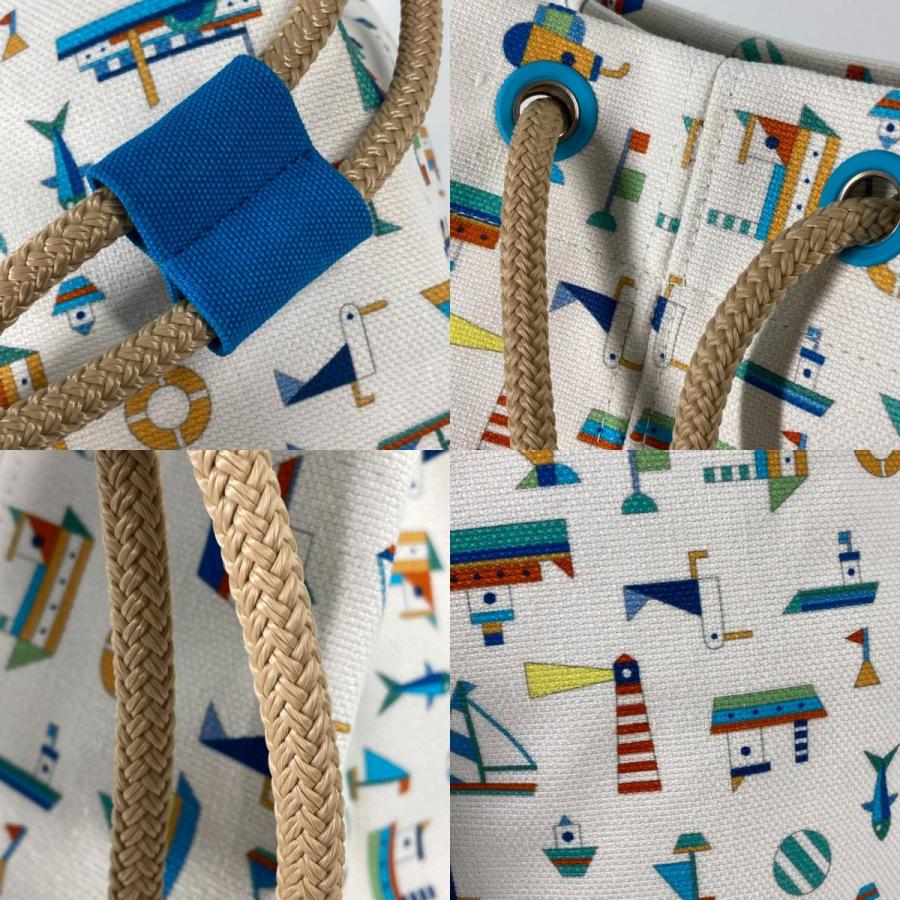 美品 HERMES エルメス プティシャルティエ ベビー BABY 赤ちゃん 巾着バッグ マリンプリント ショルダーバッグ【中古】 | HERMES | 08