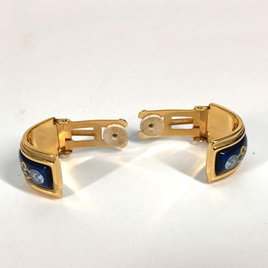 HERMES エルメス エマイユ アクセサリー H柄 七宝焼き イヤリング ゴールド×ブルー レディース【中古】 | HERMES | 05