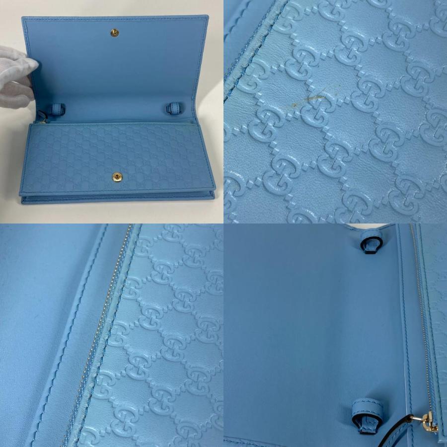新品同様 GUCCI グッチ 466507 ショルダーウォレット 二つ折り 長財布  斜め掛け 3WAY マイクログッチシマ ショルダーバッグ【中古】 | GUCCI | 08