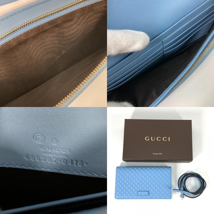 新品同様 GUCCI グッチ 466507 ショルダーウォレット 二つ折り 長財布  斜め掛け 3WAY マイクログッチシマ ショルダーバッグ【中古】 | GUCCI | 09